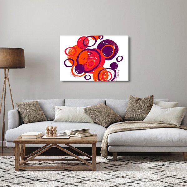 Slika - Motiv s krugovima u toplim bojama (90x60 cm)