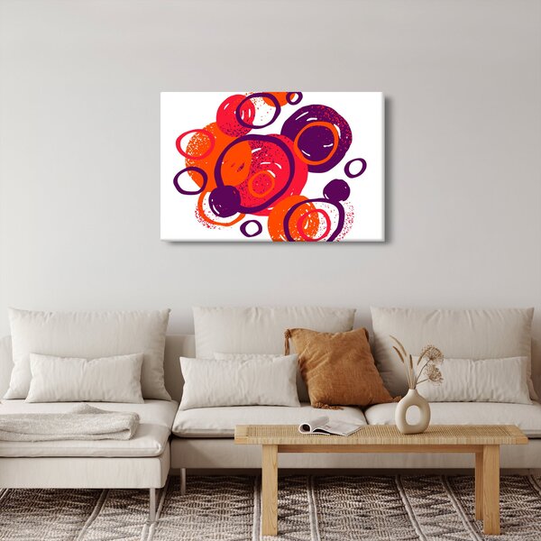 Slika - Motiv s krugovima u toplim bojama (90x60 cm)