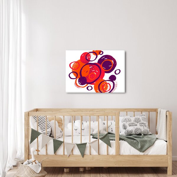 Slika - Motiv s krugovima u toplim bojama (70x50 cm)
