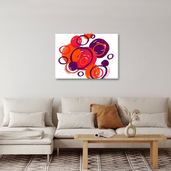 Slika - Motiv s krugovima u toplim bojama (70x50 cm)