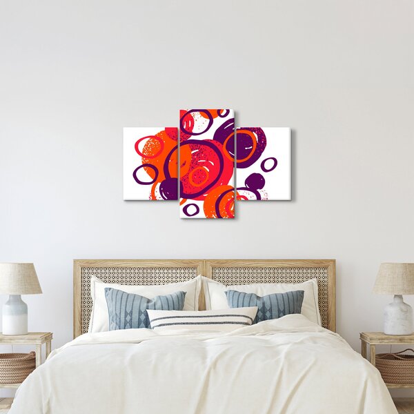 Slika - Motiv s krugovima u toplim bojama (90x60 cm)