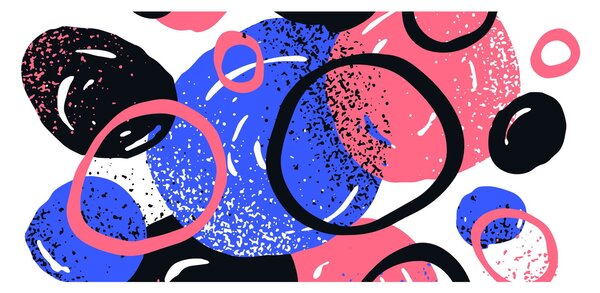 Slika - Motiv sa krugovima u žarkim bojama (120x50 cm)