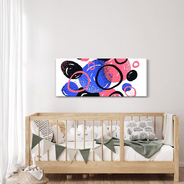 Slika - Motiv sa krugovima u žarkim bojama (120x50 cm)