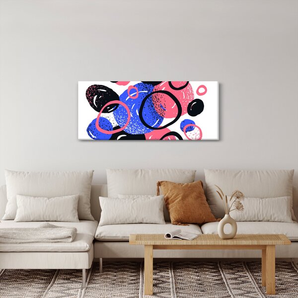 Slika - Motiv sa krugovima u žarkim bojama (120x50 cm)