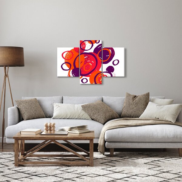 Slika - Motiv s krugovima u toplim bojama (90x60 cm)