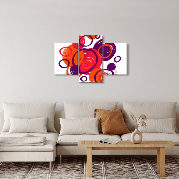 Slika - Motiv s krugovima u toplim bojama (90x60 cm)