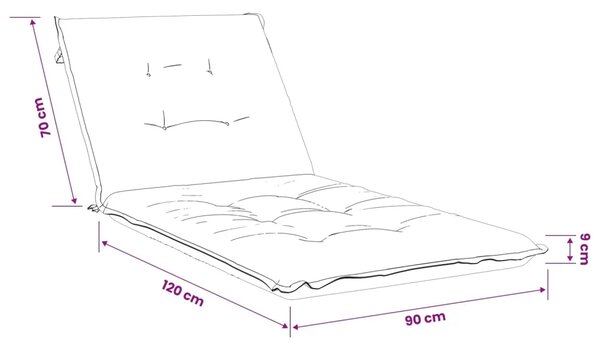 Jastučić za ležaljku GEMERT 100% poliester Bež 190 x 90 x 9 cm - Bež 190 x 90 x 9 cm Poliester