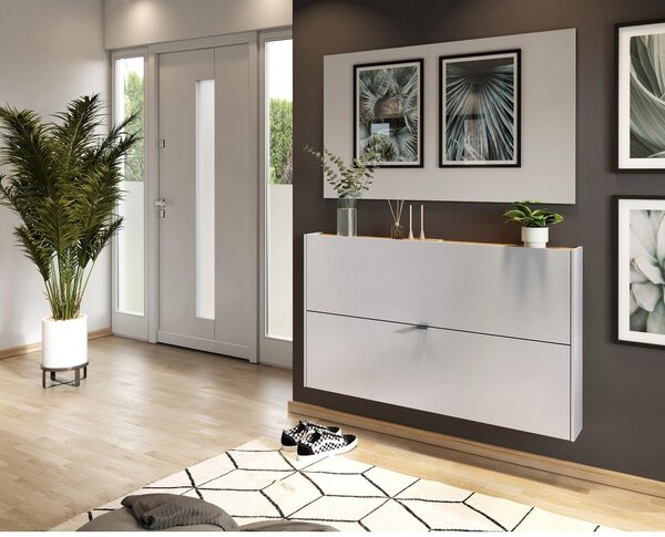 Krem preklopni/viseći ormarić za cipele u dekoru hrasta 140x83x18 cm Ameca – Germania