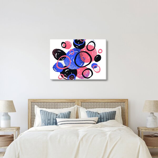Slika - Motiv sa krugovima u žarkim bojama (70x50 cm)
