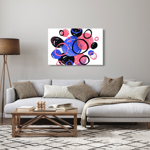 Slika - Motiv sa krugovima u žarkim bojama (90x60 cm)