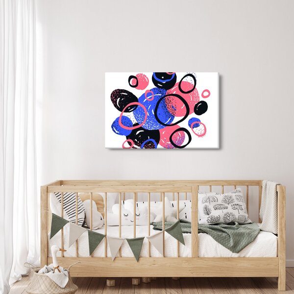 Slika - Motiv sa krugovima u žarkim bojama (90x60 cm)