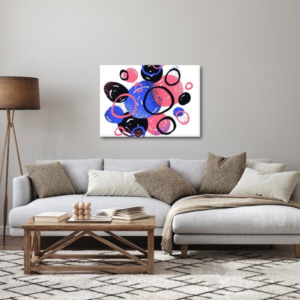 Slika - Motiv sa krugovima u žarkim bojama (70x50 cm)