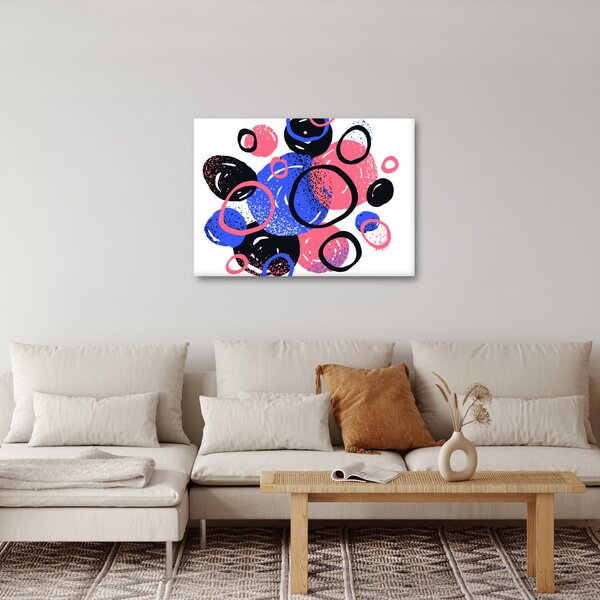 Slika - Motiv sa krugovima u žarkim bojama (70x50 cm)