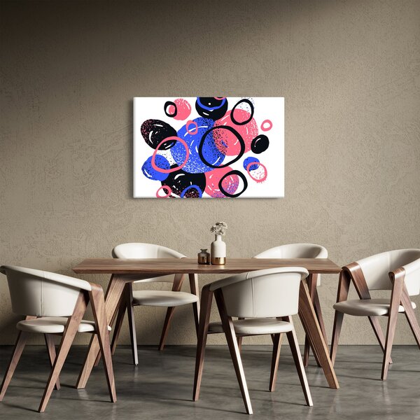 Slika - Motiv sa krugovima u žarkim bojama (90x60 cm)