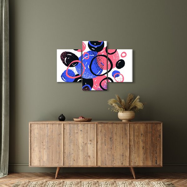 Slika - Motiv sa krugovima u žarkim bojama (90x60 cm)