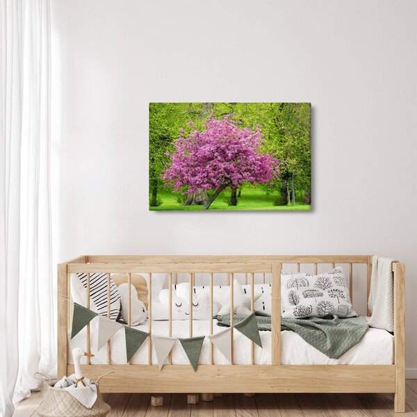Slika cvjetajućeg stabla na livadi (90x60 cm)