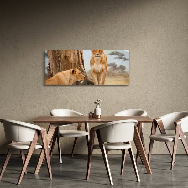 Slika - dvije lavice (120x50 cm)