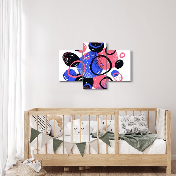 Slika - Motiv sa krugovima u žarkim bojama (90x60 cm)