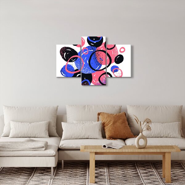 Slika - Motiv sa krugovima u žarkim bojama (90x60 cm)