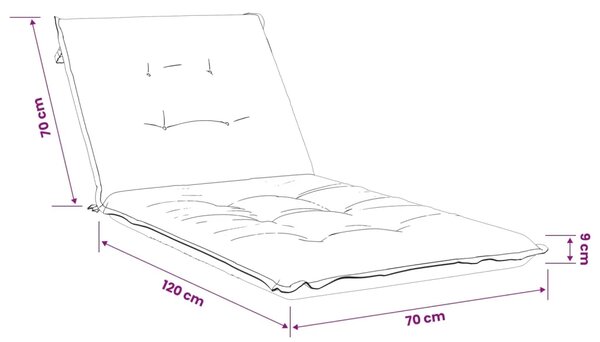 Jastučić za ležaljku GEMERT 100% poliester Svijetlo zelena - Svijetlo zelena 190 x 70 x 9 cm Melange