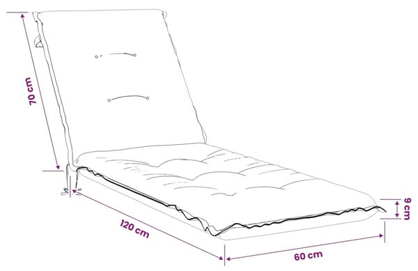 Jastučić za ležaljku GEMERT 100% poliester Pijesak - Pijesak 190 x 60 x 9 cm Melange