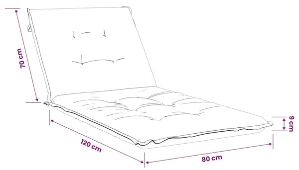 Jastučić za ležaljku GEMERT 100% poliester Krem 190 x 80 x 9 cm - Krem 190 x 80 x 9 cm Melange