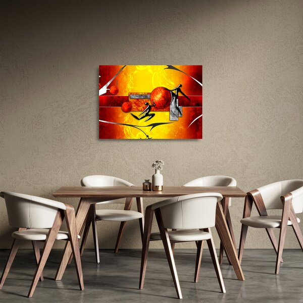 Staklena slika -Naslikan prikaz čovječanstva (70x50 cm)