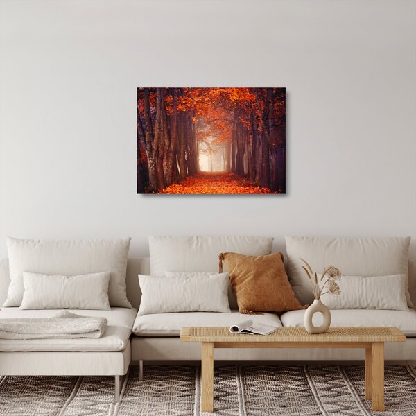Staklena slika - Jesenska šuma (70x50 cm)