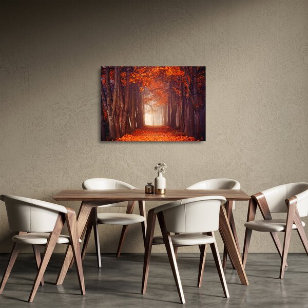 Staklena slika - Jesenska šuma (70x50 cm)