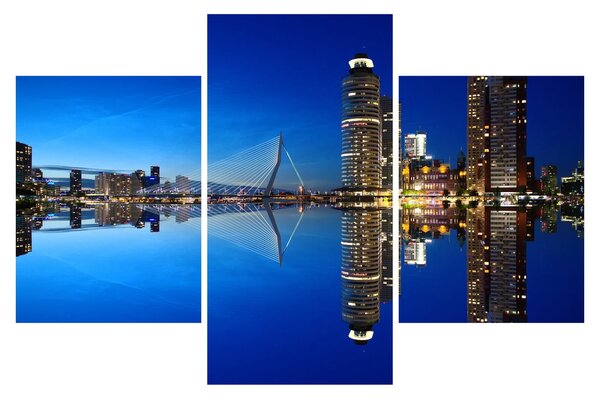 Slika - noćni Rotterdam (90x60 cm)