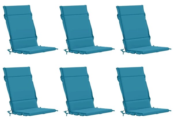 Jastuk za stolac s visokim naslonom GEMERT 6 kom. - Svijetlo plava (polister) 120 x 50 x 3 cm 6