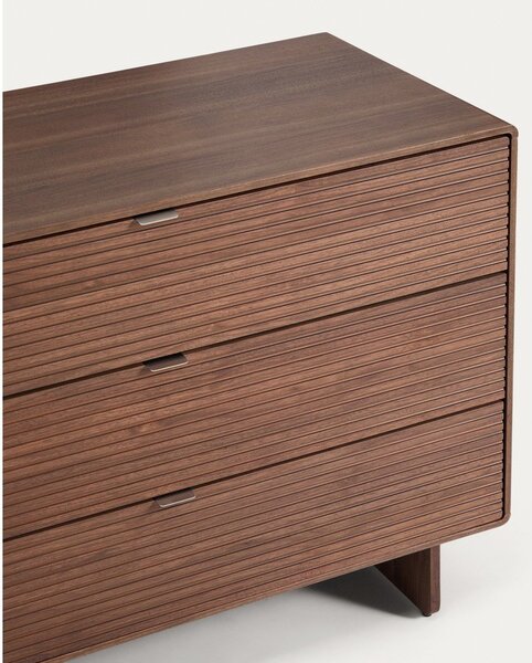 Komoda u dekoru oraha u tamnoj prirodnoj boji 101x75x50 cm Norlen – Kave Home