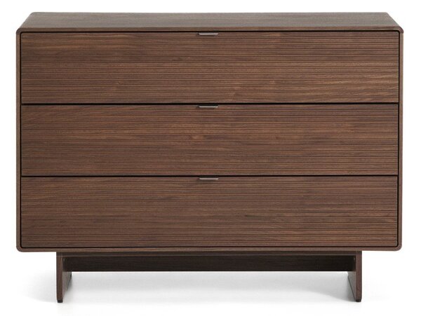 Komoda u dekoru oraha u tamnoj prirodnoj boji 101x75x50 cm Norlen – Kave Home