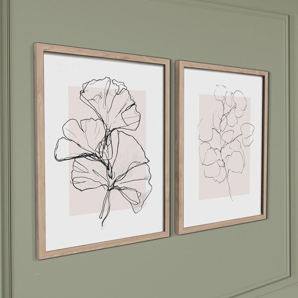 Tiskane slike u setu 2 kom s okvirom 30x40 cm Floral Set – Styler