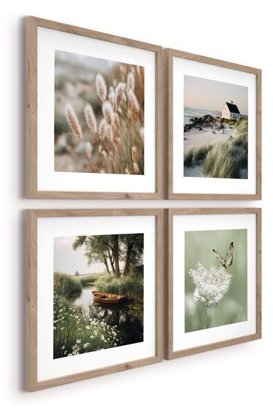 Tiskane slike u setu 4 kom s okvirom 30x30 cm Subtle Nature – Styler