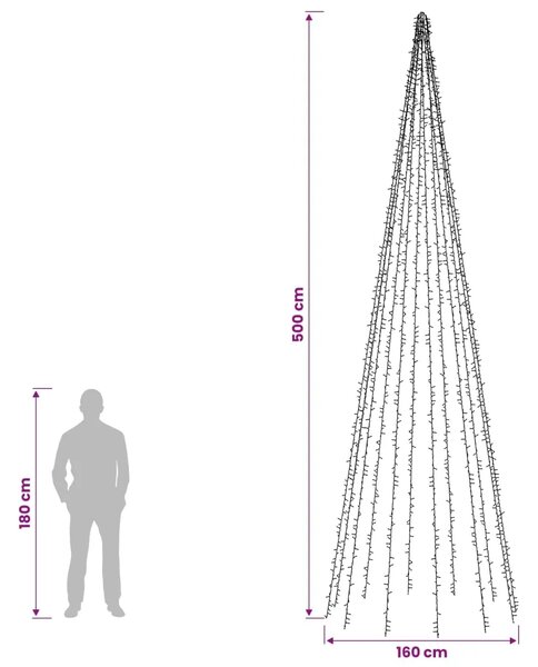 Svjetla za božićno drvce s 12 LED žarulja 2004 LED lampica - 500 cm