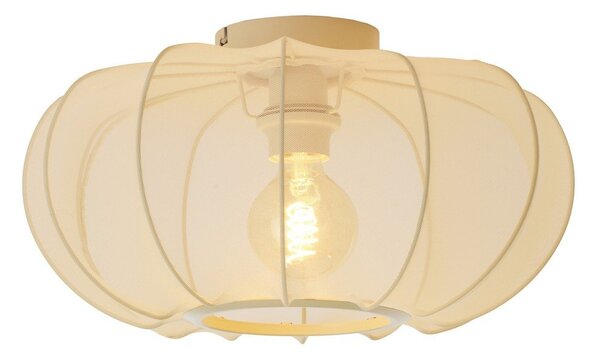 Krem stropna svjetiljka s tekstilnim sjenilom ø 40 cm Plumalia – Light & Living