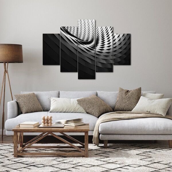 Apstraktna slika - crno-bijela spirala (150x105 cm)
