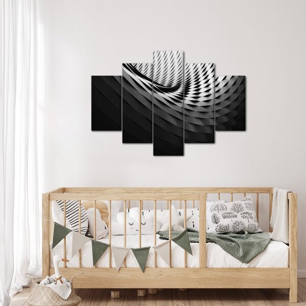 Apstraktna slika - crno-bijela spirala (150x105 cm)