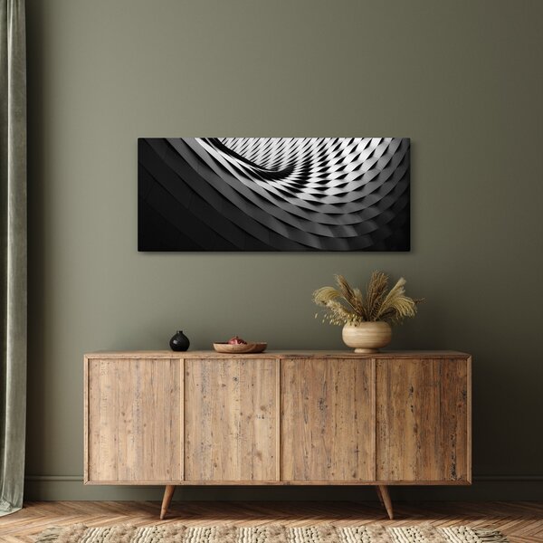 Apstraktna slika - crno-bijela spirala (120x50 cm)
