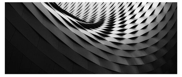 Apstraktna slika - crno-bijela spirala (120x50 cm)