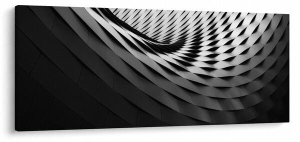 Apstraktna slika - crno-bijela spirala (120x50 cm)