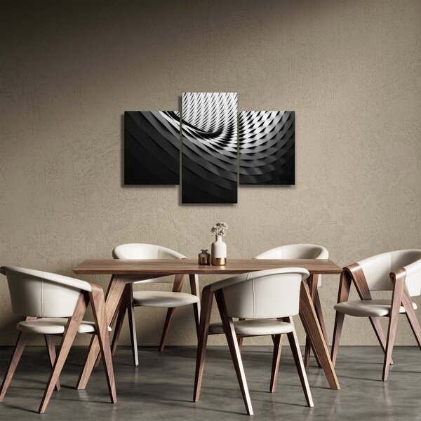 Apstraktna slika - crno-bijela spirala (90x60 cm)