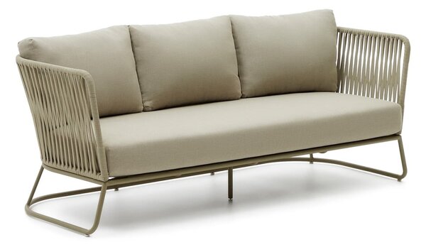 Kaki zelena željezna vrtna sofa Saconca – Kave Home