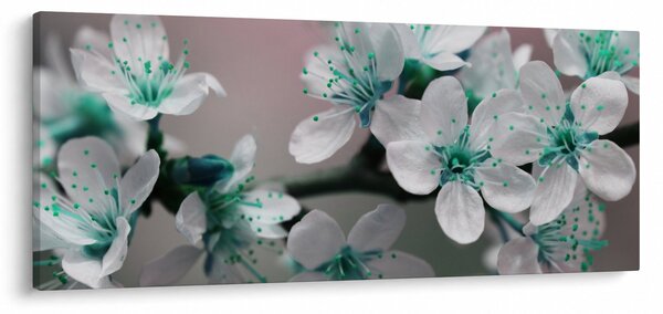 Slika cvijeta - tirkizni (120x50 cm)