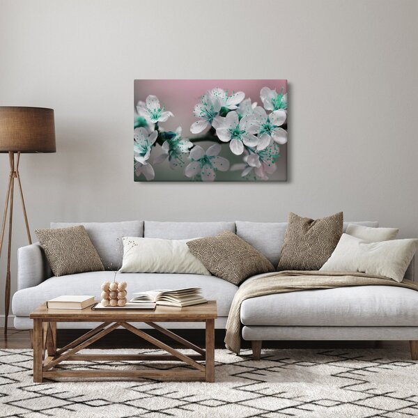 Slika cvijeta - tirkizni (90x60 cm)