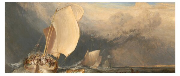 Slika - William Turner, Fishing Boats with Hucksters Bargaining for Fish, reprodukcije (120x50 cm)