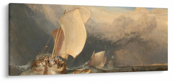Slika - William Turner, Fishing Boats with Hucksters Bargaining for Fish, reprodukcije (120x50 cm)