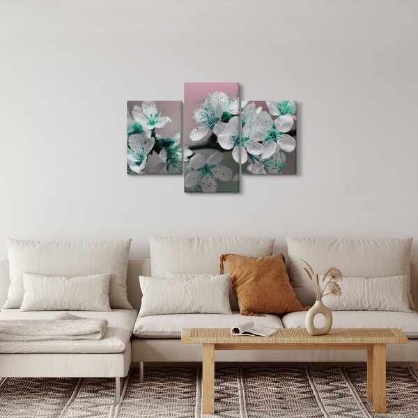 Slika cvijeta - tirkizni (90x60 cm)
