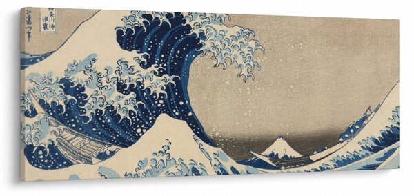 Slika - Katsushika Hokusai, Under the Wave off Kanagawa, reprodukcije (120x50 cm)